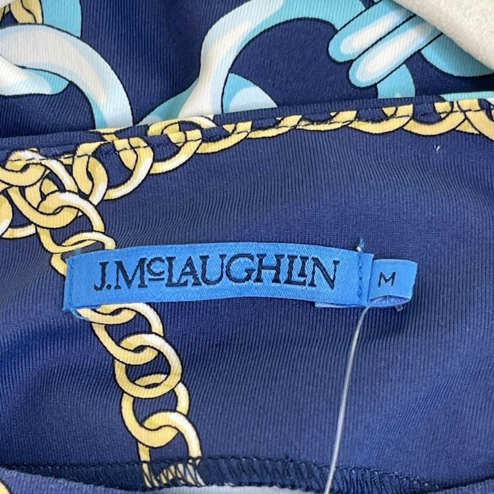 NEW J McLaughlin Catalina Cloth Chain Print Sheath‎ Dress Preppy Coastal Size M - Picture 9 of 12